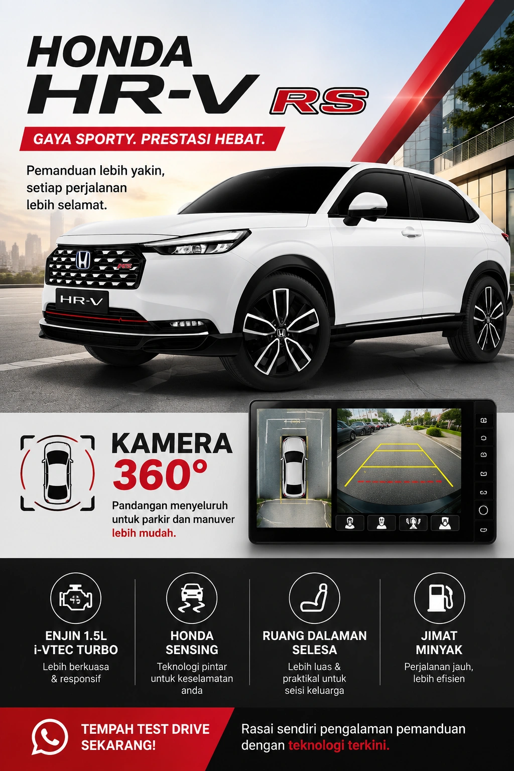 Honda HR-V Kini Dilengkapi Kamera 360° Tanpa Kenaikan Harga — Ini Yang Berubah
