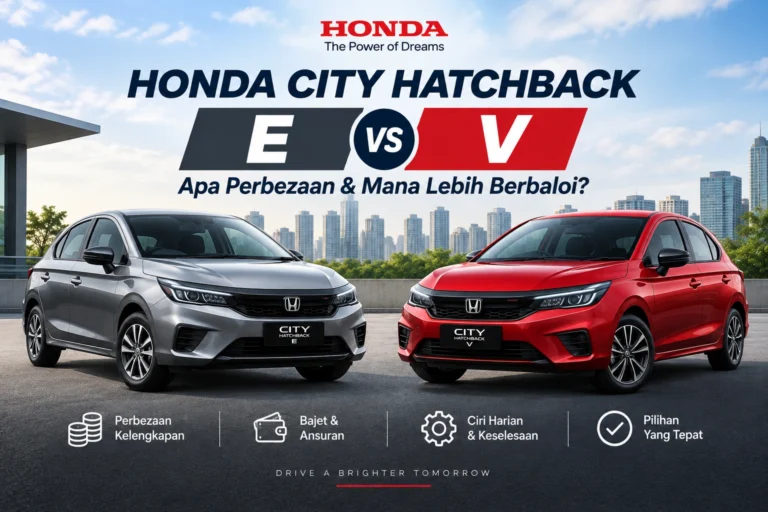 Honda City Hatchback E vs V: Apa Perbezaan & Mana Lebih Berbaloi?