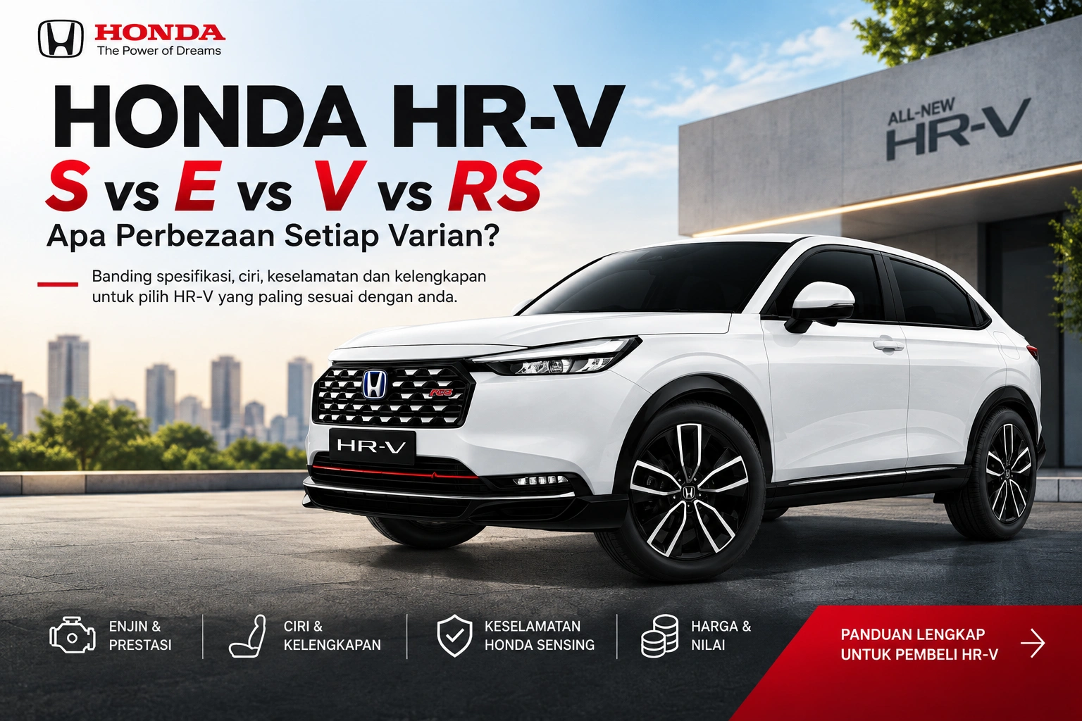 Honda HR-V S vs E vs V vs RS: Apa Perbezaan Setiap Varian?