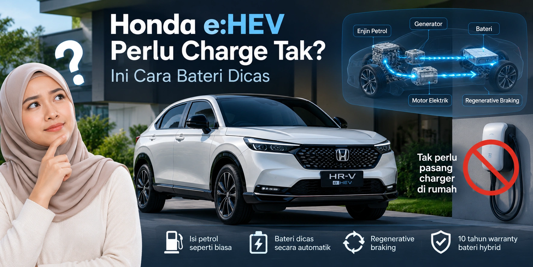 Honda e:HEV Perlu Charge Tak? Cara Bateri & Sistem Hybrid Berfungsi
